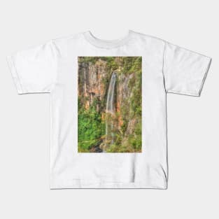 Purling Brook Falls in Springbrook Kids T-Shirt